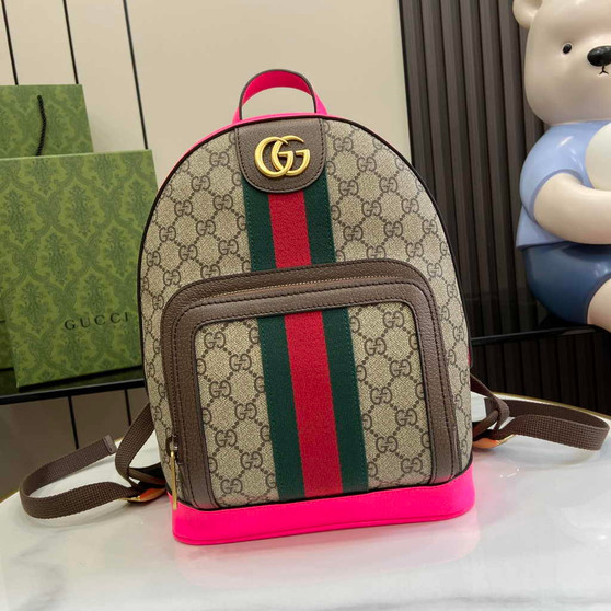 Gucci Ophidia GG small backpack 547965 in fuchsia leather