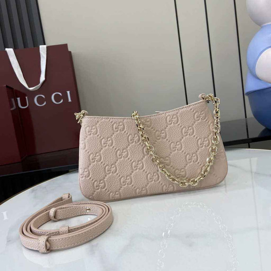 Gucci GG Emblem super mini bag 815278 in light pink leather