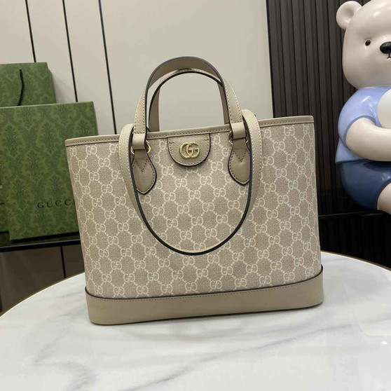 Gucci Ophidia small tote bag 765043 in oatmeal leather - Default Title - View 1
