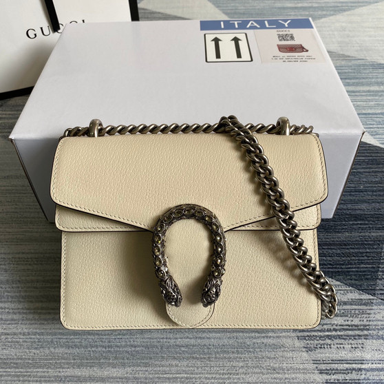 Gucci ‎�?21970 Dionysus leather mini bag beige leather