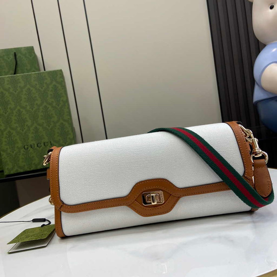 Gucci luce small shoulder bag 786027 in white original GG canvas