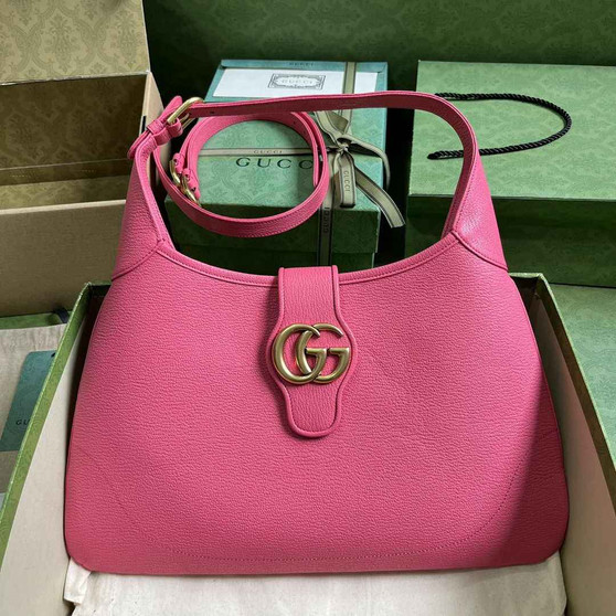 Gucci 726274 Aphrodite medium shoulder bag Plum soft leather - Default Title - View 1