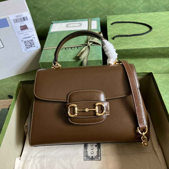 Gucci 702049 Horsebit 1955 medium bag in brown leather