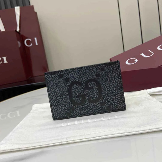 Gucci GG Jumbo card case 812681 in black leather - Default Title - View 1