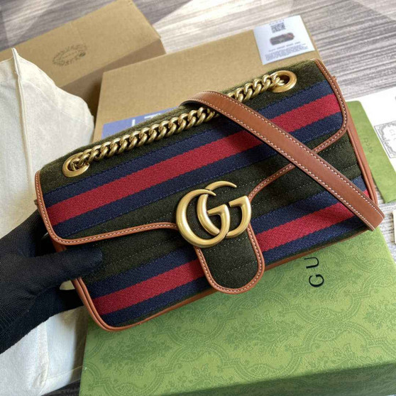 Gucci GG 443497 Marmont small shoulder handbag brown