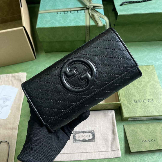 Gucci Blondie continental wallet 760302 in black leather - Default Title - View 1