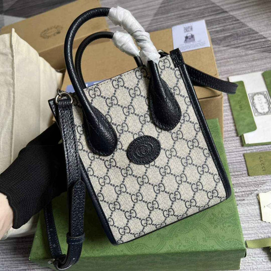 Gucci ‎‎‎671623 Mini tote bag with Interlocking G blue - Default Title - View 1