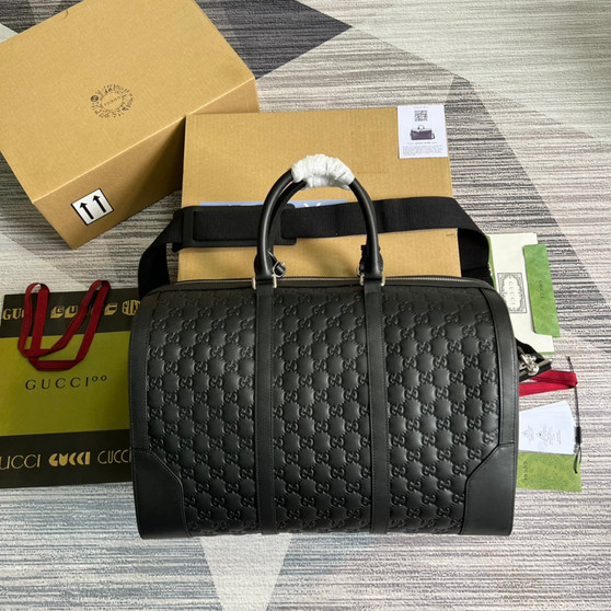 Gucci 406380 Tian GG Supreme duffle Black Leather - Default Title - View 1