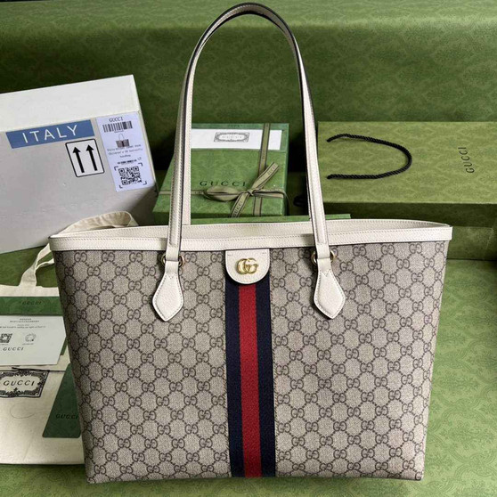 Gucci Ophidia large tote bag 631685 White GG Supreme - Default Title - View 1