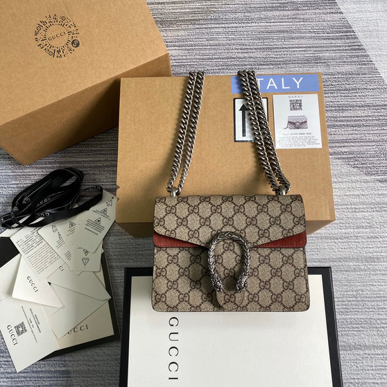 Gucci ‎‎421970 Dionysus GG Supreme mini bag wine red - Default Title - View 1