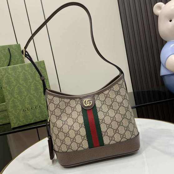 Gucci Ophidia GG small shoulder bag 781402 brown leather - Default Title - View 1