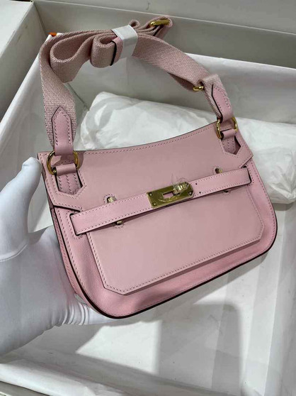 Hermes Jypsiere mini bag Pink Swift Leather Gold H25612 - Default Title - View 1