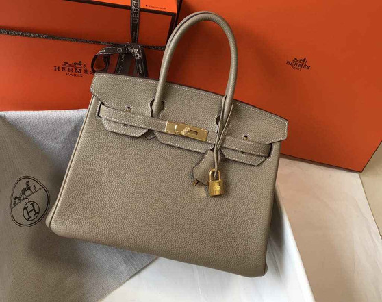 Hermès Birkin 30cm Gray Togo Gold Hardware - Default Title - View 1