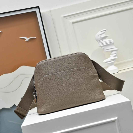 Hermes Bolide Messenger bag in Togo calfskin Light Gray - Default Title - View 1