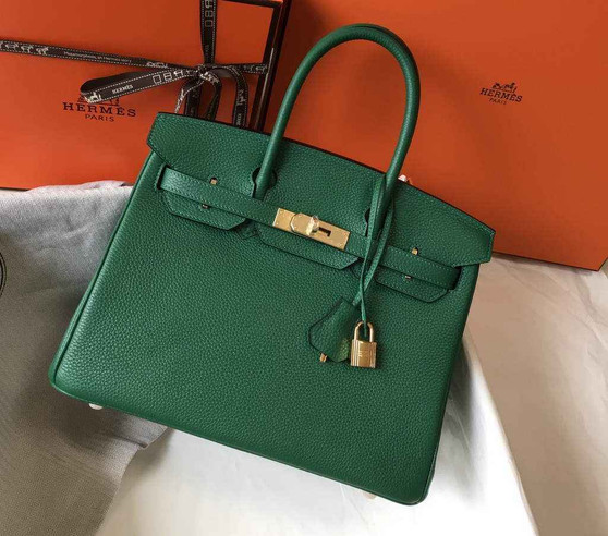Hermès Birkin 30cm Green Togo Gold Hardware - Default Title - View 1
