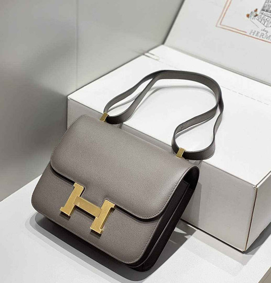 Hermes Constance 23 Box Epsom Leather Dark Gray Gold H082905 - Default Title - View 1
