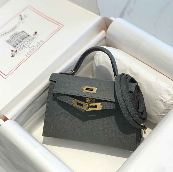 Hermes Kelly Mini II Bag 19 Gold Hardware with Epsom Dark Green - Default Title - View 1