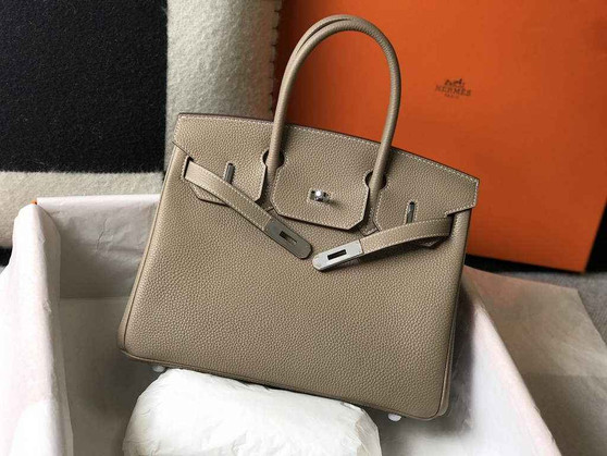 Hermès Birkin 30cm Gray Togo Silver Hardware - Default Title - View 1