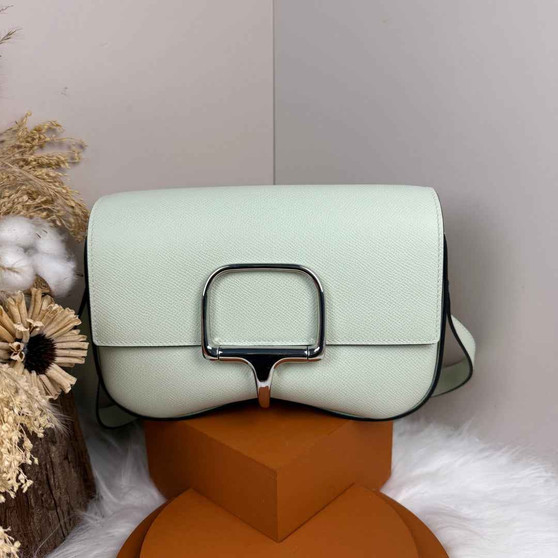 Hermès Della Cavalleria Elan Bag in Light Green Epsom Calfskin Silver Hardware - Default Title - View 1