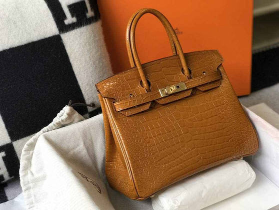 Hermès Birkin Bag 30cm Brown Crocodile Leather Gold Hardware - Default Title - View 1