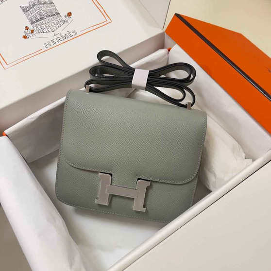 Hermes Constance Bag Gray Epsom Leather Silver H2507 - Default Title - View 1