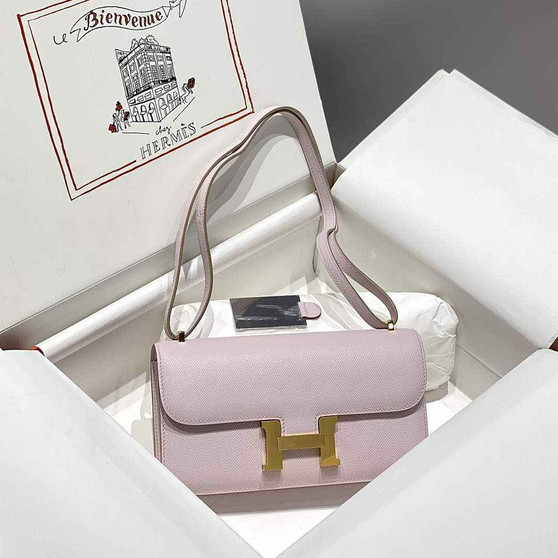 Hermes Constance Box Epsom Leather Light Purple Gold H082706 - Default Title - View 1