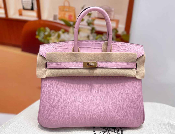 Hermès Birkin Bag Pink Crocodile Togo Gold Hardware H8611 - W25×H20×D13cm - View 1