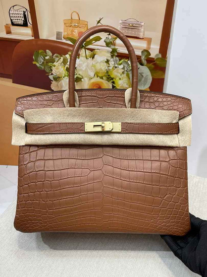 Hermès Birkin Bag 30cm camel Crocodile Leather Gold Hardware H8881 - Default Title - View 1