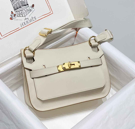 Hermes Jypsiere mini bag White Swift Leather Gold H25604 - Default Title - View 1