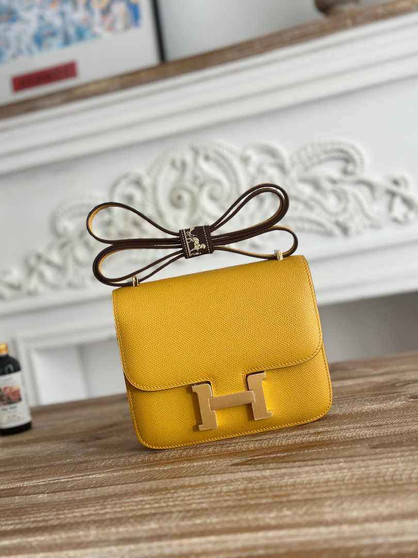 Hermes Constance Epsom Leather 19cm Dark Yellow Gold H082237 - Default Title - View 1