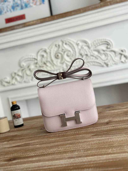 Hermes Constance Epsom Leather 19cm Light Pink Silver H082214 - Default Title - View 1