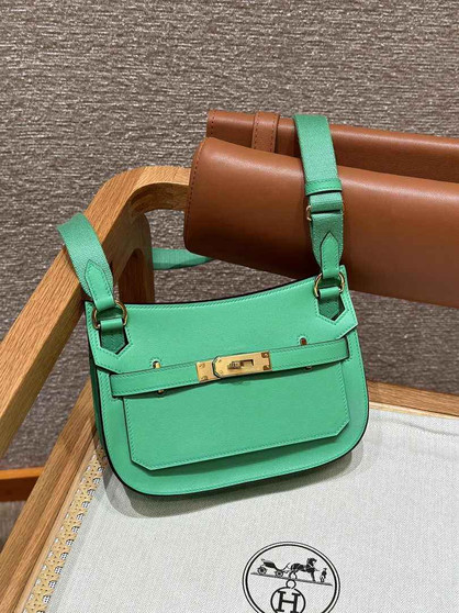 Hermes Jypsiere mini bag Green Swift Leather Gold H25610 - Default Title - View 1