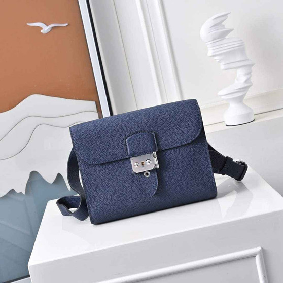 Small Size – Hermès Sac Dépêche 21 Bag – Navy Epsom Calfskin - Default Title - View 1