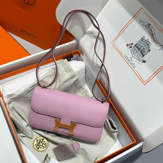 Hermes Constance Box Epsom Leather Light Purple Gold H082716 - Default Title - View 1