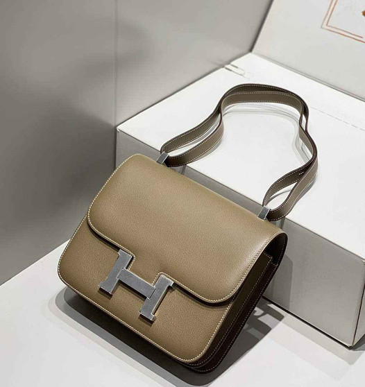 Hermes Constance 23 Box Epsom Leather Gray Silver H082911 - Default Title - View 1