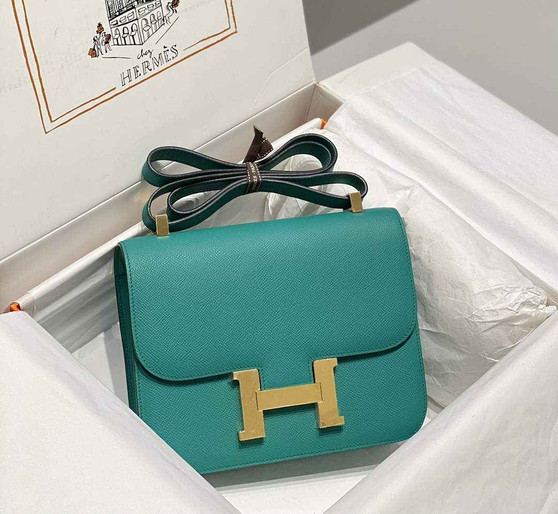 Hermes Constance 23 Box Epsom Leather Green Gold H082802 - Default Title - View 1