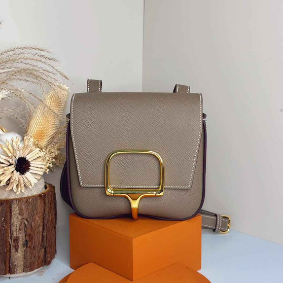 Hermès Della Cavalleria mini bag h085260 gray epsom leather gold - Default Title - View 1