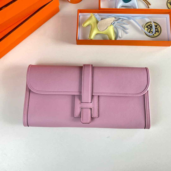 Hermes Wallet Clutch Swift Leather 29cm In Light Purple - Default Title - View 1