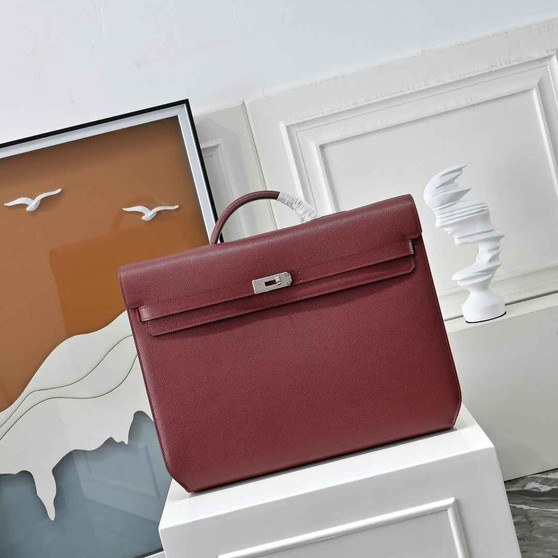 Hermès | Kelly Dépêche 36 Briefcase | Epsom Calfskin Leather | Dark Red - Default Title - View 1