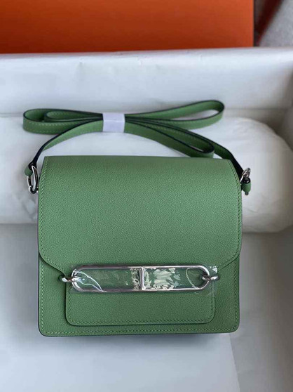 Hermès Mini Roulis Bag Light Green Evercolor Silver Hardware H50303 - Default Title - View 1