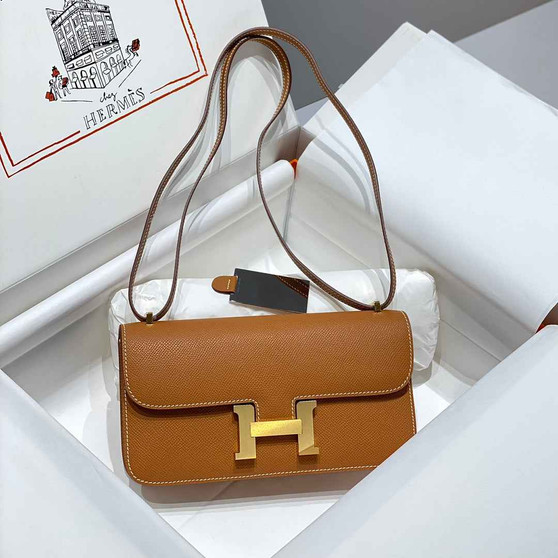 Hermes Constance Box Epsom Leather Brown Gold H082708 - Default Title - View 1