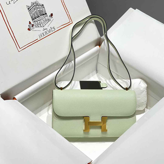 Hermes Constance Box Epsom Leather Light Green Gold H082705 - Default Title - View 1