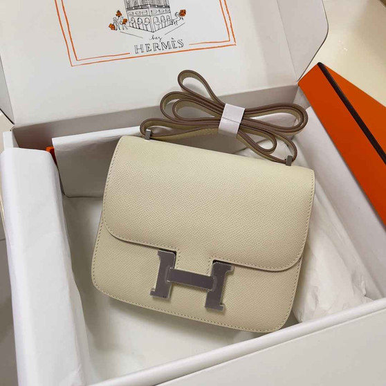 Hermes Constance Bag Epsom Beige Leather Silver H2545 - Default Title - View 1