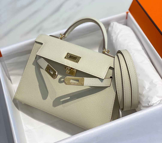 Hermes Kelly Mini II Bag White Epsom with Gold Hardware 19 - Default Title - View 1