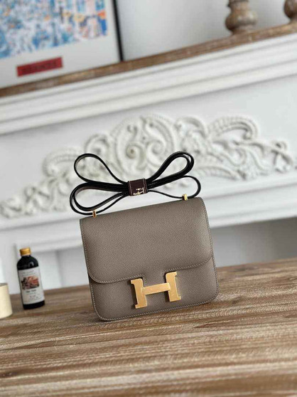 Hermes Constance Epsom Leather 19cm Gray Gold H082205 - Default Title - View 1