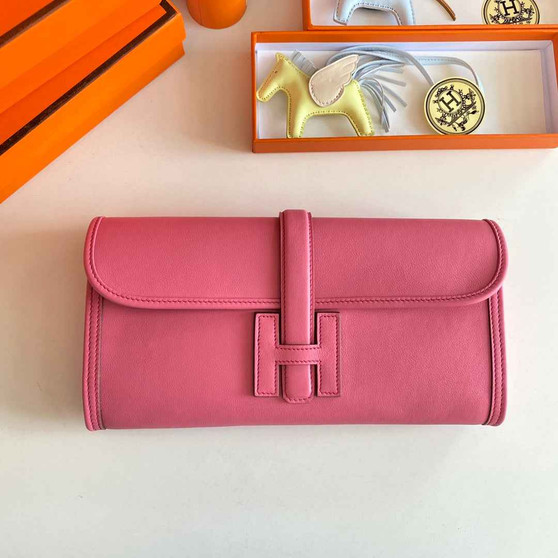 Hermes Wallet Clutch Swift Leather 29cm In Pink - Default Title - View 1