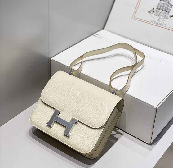 Hermes Constance 23 Box Epsom Leather Beige Silver H082910 - Default Title - View 1