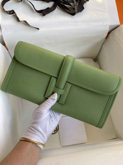 Hermes Jige 29 Wallet Clutch In Epsom Leather Light Green - Default Title - View 1
