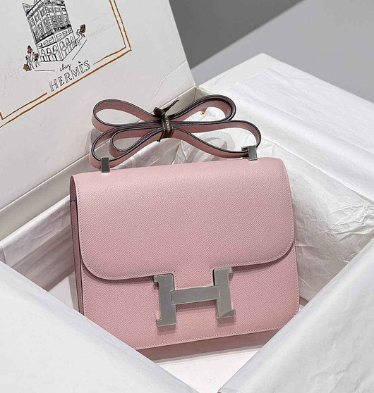Hermes Constance 23 Box Epsom Leather Light Pink Silver H082804 - Default Title - View 1