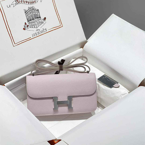Hermes Constance Box Epsom Leather Light Purple Silver H082707 - Default Title - View 1